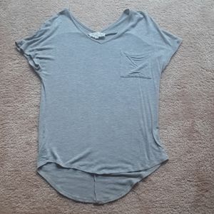 Grey slight v neck t shirt